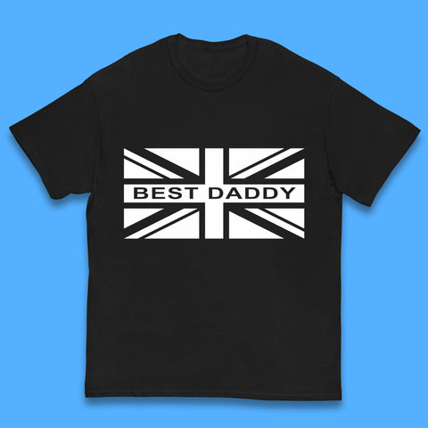 Best Daddy Vintage Union Jack Great Britain United Kingdom England Flag Patriotic Dad Father's Day Kids T Shirt