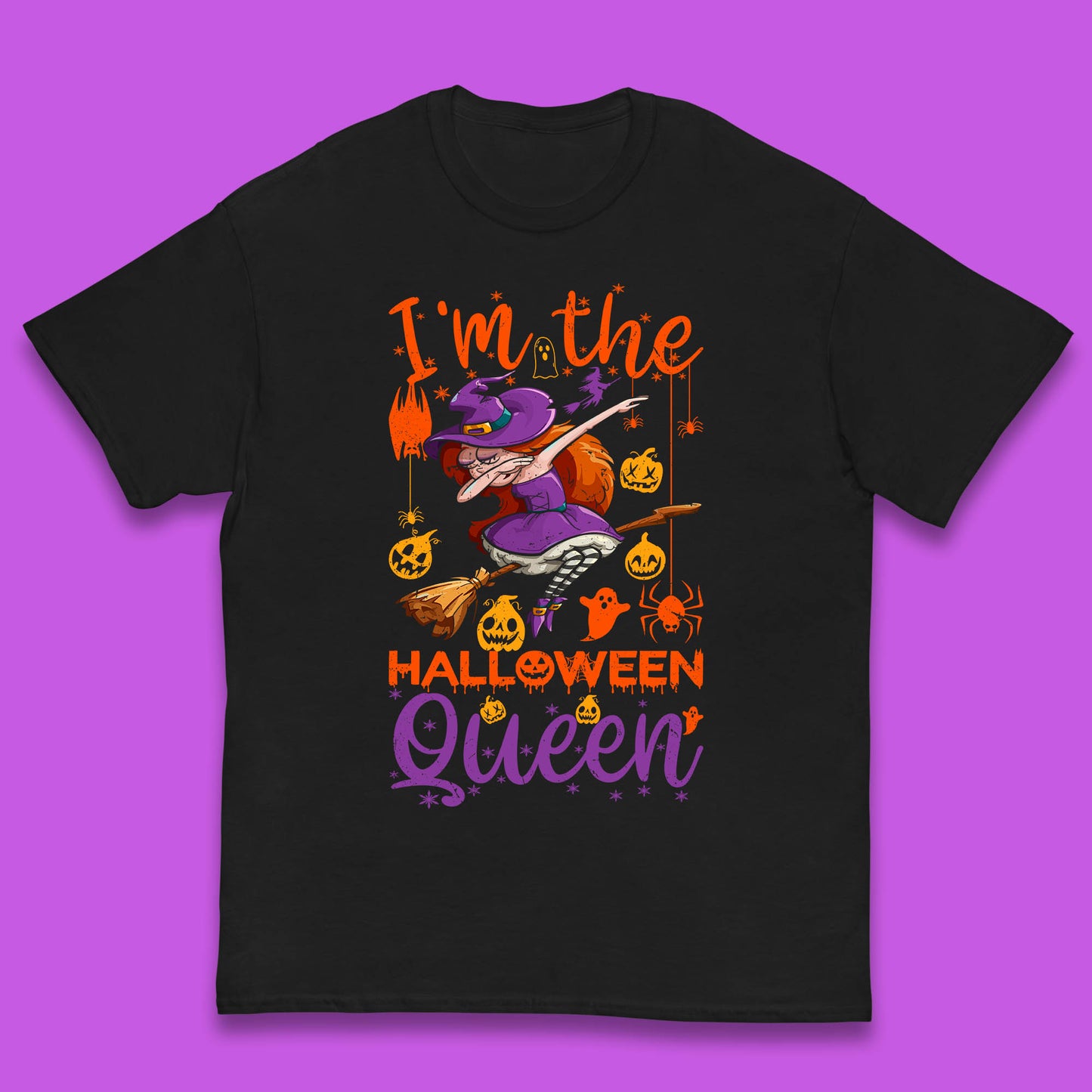 I'm The Halloween Queen Dabbing Witch Pumpkin Season Funny Dab Dance Witch Kids T Shirt