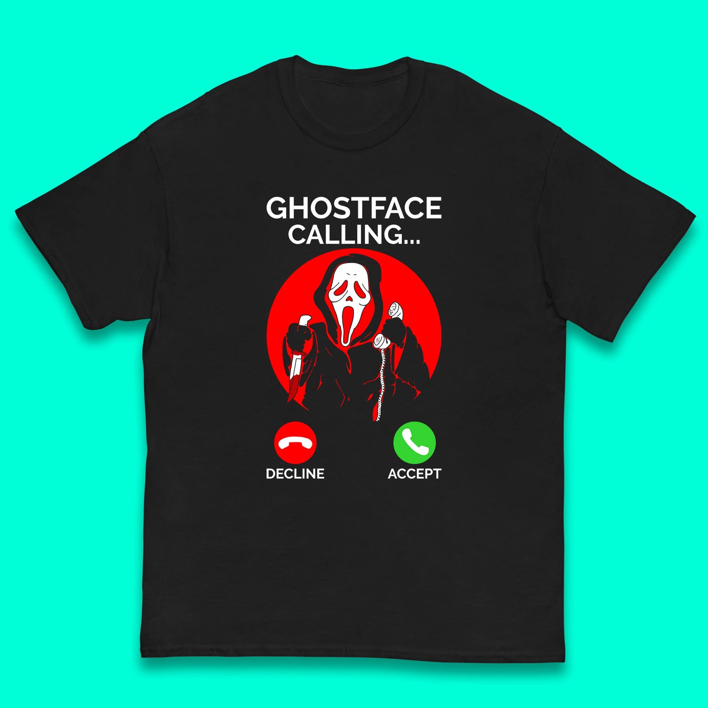 Ghostface Calling Halloween Ghost Face Scream Horror Movie Character Kids T Shirt