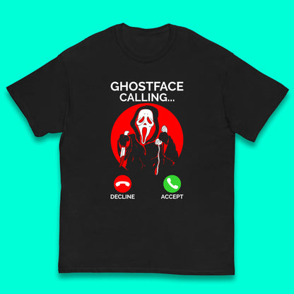 Ghostface Calling Halloween Ghost Face Scream Horror Movie Character Kids T Shirt