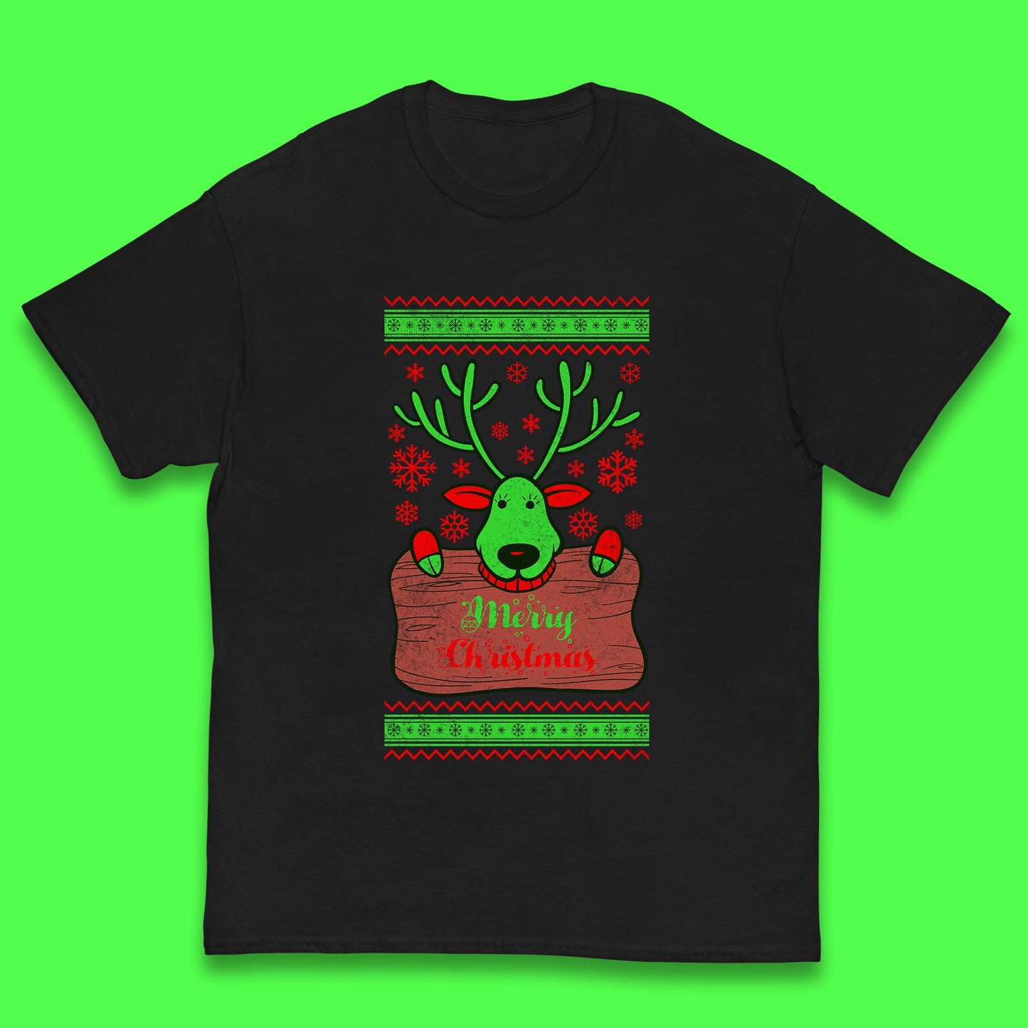 merry christmas reindeer tee