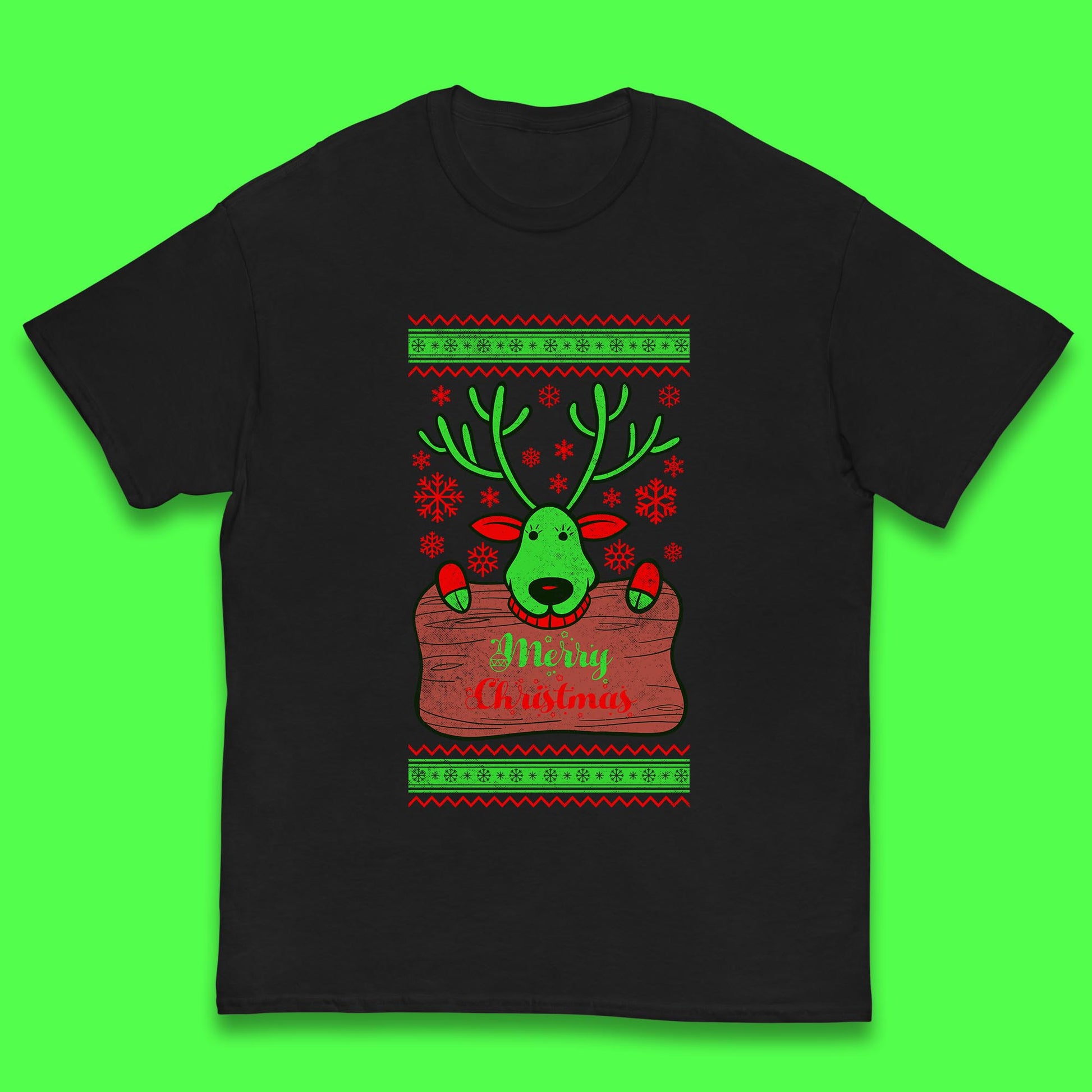 merry christmas reindeer tee