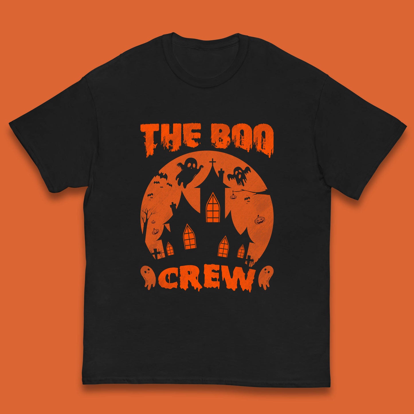The Boo Crew Halloween Boo Squad Matching Costume Haunted House Horror Boo Ghost Kids T Shirt