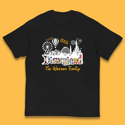 Personalised Disneyland Family Vacation Your Name Disneyland Castle Disneyworld Trip Kids T Shirt