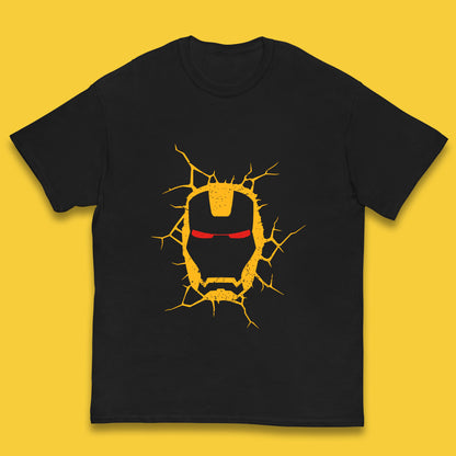 Marvel Avengers Iron Man Face Cracked Wall Art Superhero Comic Book Character Iron-man Marvel Comics Kids T Shirt