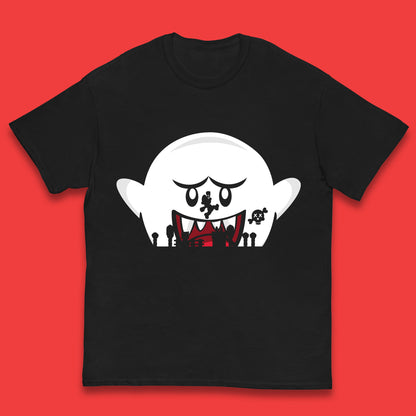 Super Mario Boo Trick Or Treat Halloween Nintendo Mario Iconic Ghost Boo Kids T Shirt