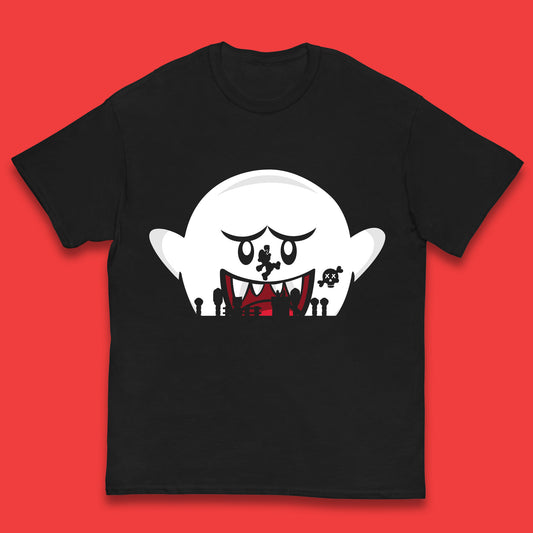 Super Mario Boo Trick Or Treat Halloween Nintendo Mario Iconic Ghost Boo Kids T Shirt