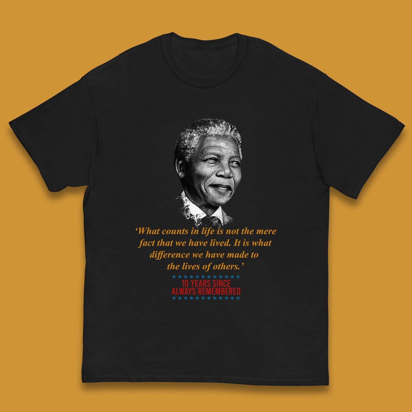 10 Years Since Always Remember Nelson Mandela  Kids T Shirt
