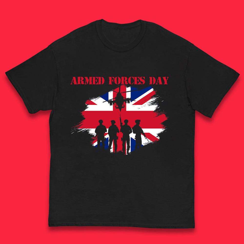 Armed Forces Day Great Britain Flag Anzac Day Lest We Forget British Veteran Day Kids T Shirt