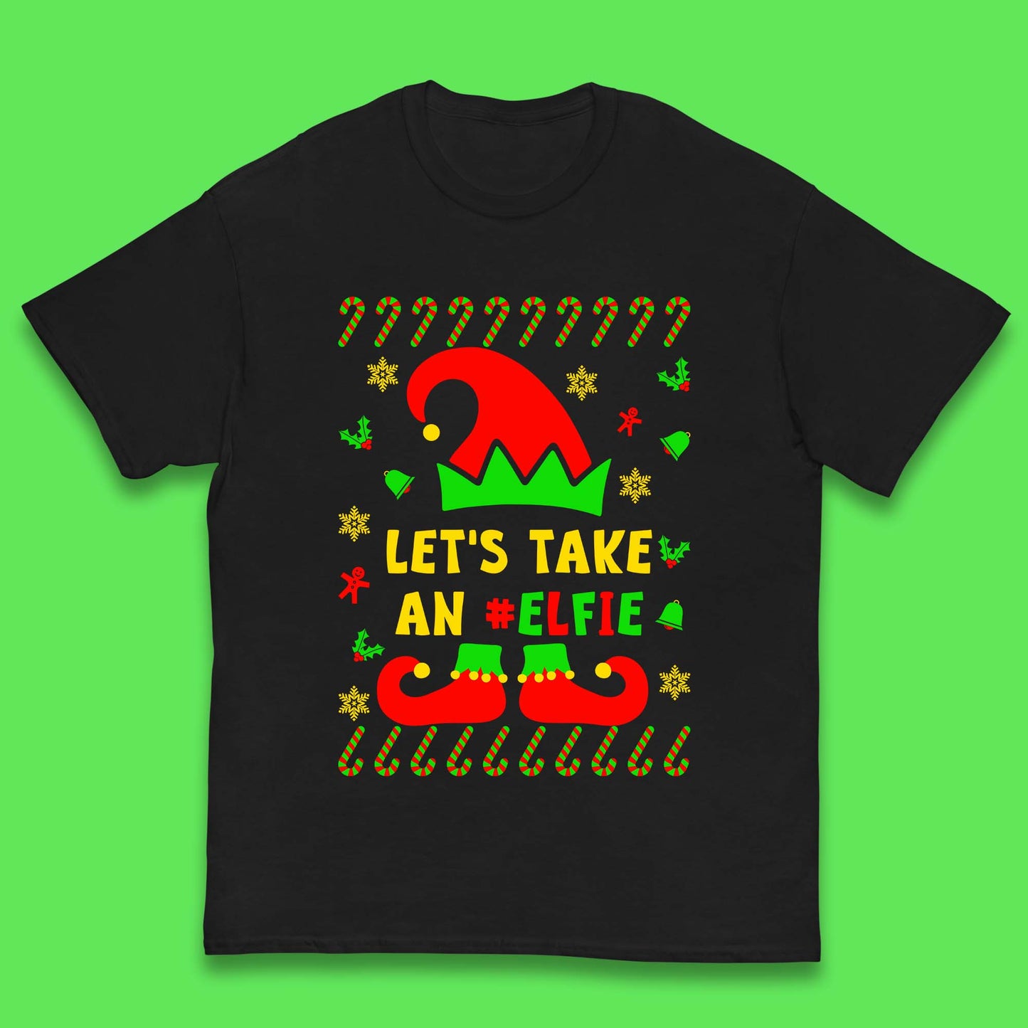 Let's Take An Elfie Christmas Kids T-Shirt