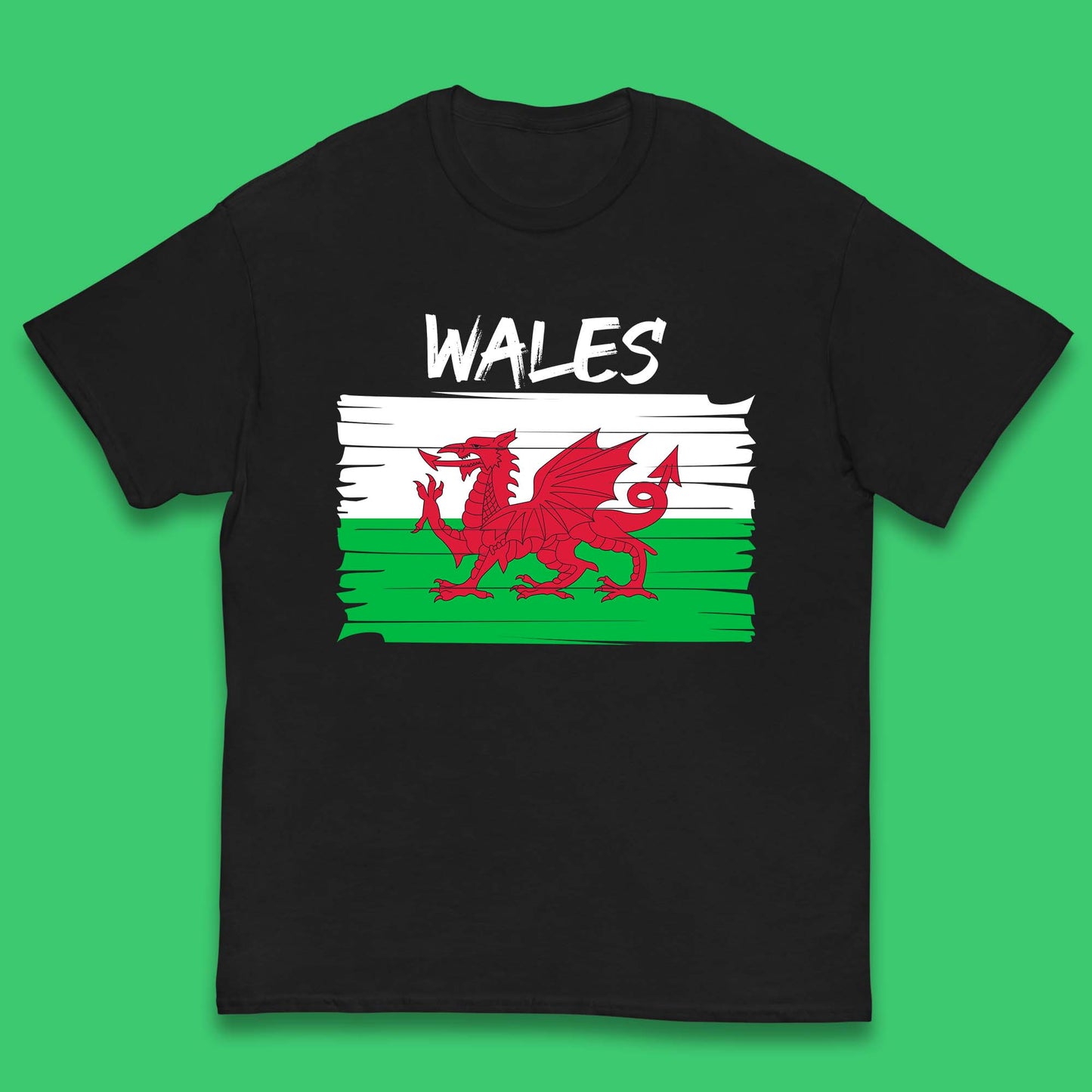 Welsh Dragon Flag Of Wales Saint Welsh Sant Dewi St. David's Day Dragon Flag Kids T Shirt