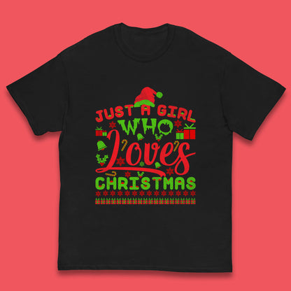 just a girl who loves christmas t shirt