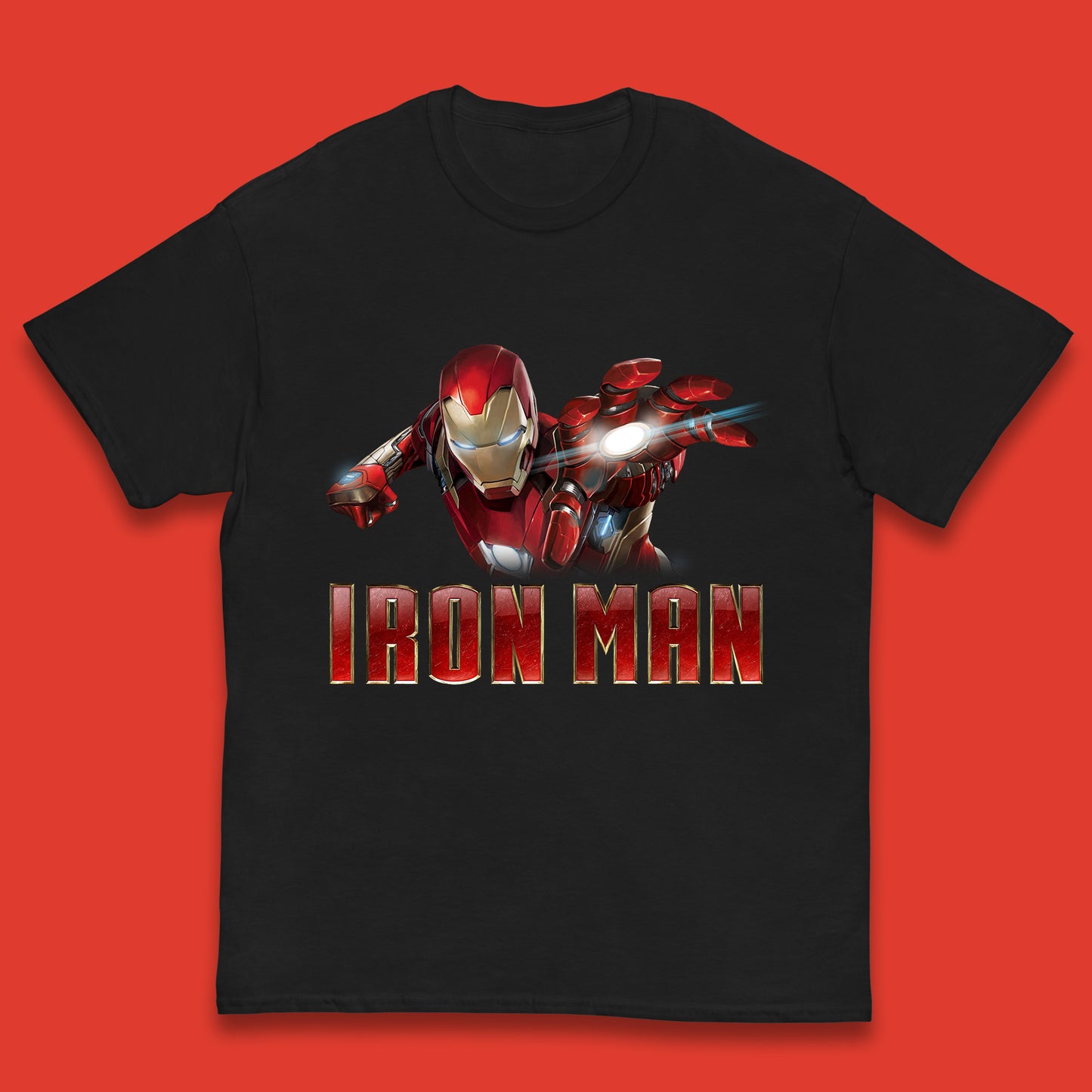 Iron Man Superhero Marvel Avengers Comic Book Character Flaying Iron-Man Marvel Comics Kids T Shirt