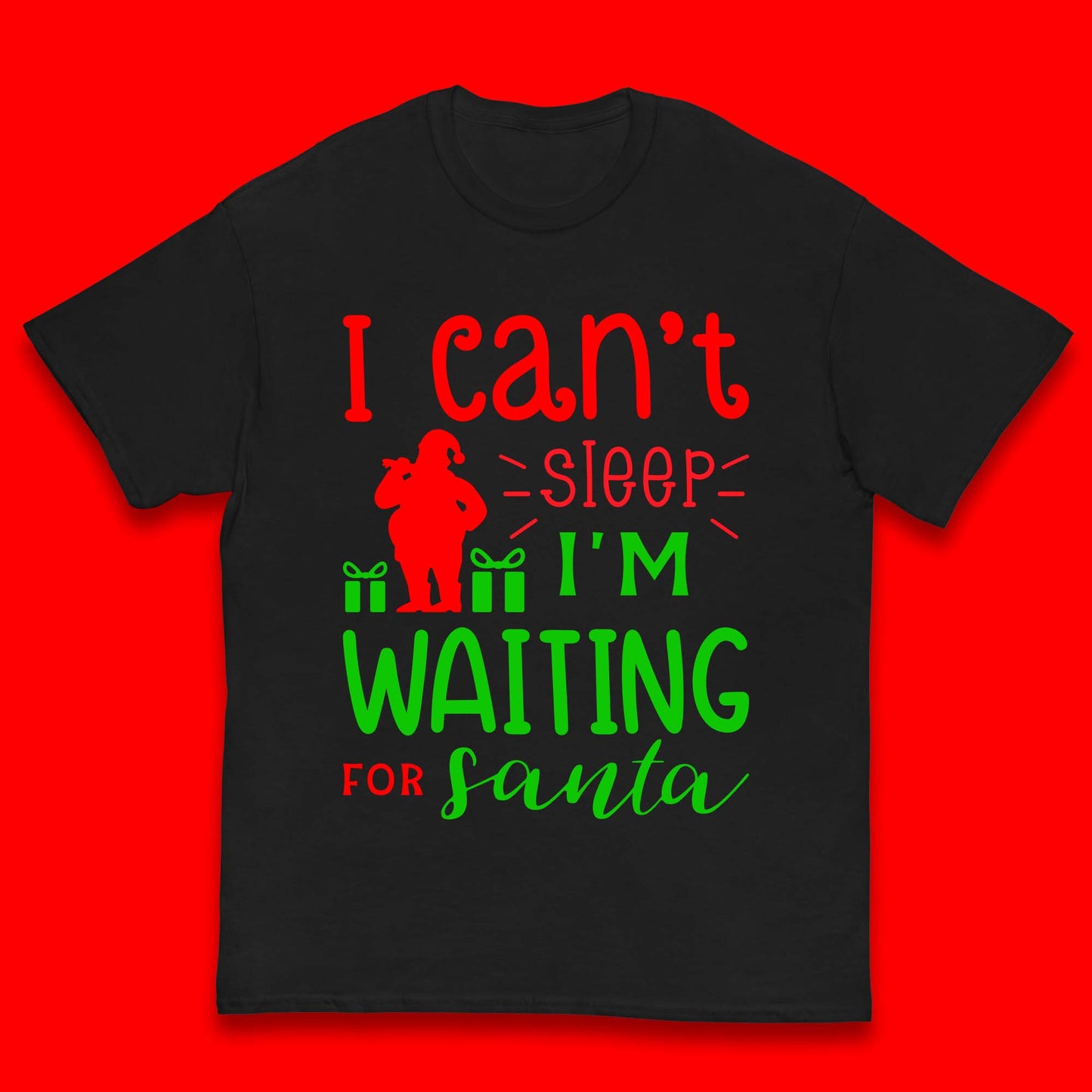 Christmas Waiting For Santa Kids T-Shirt