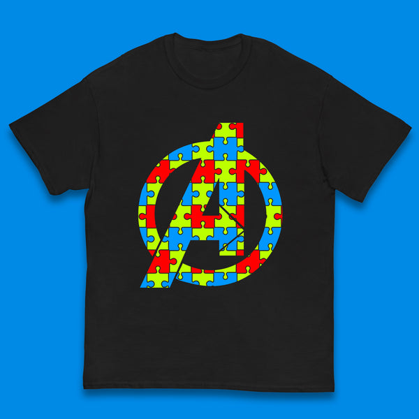 Marvel Avengers Autism Avenger Logo Autism Awareness Day Superhero Autism Is Your Super Power  Kids T Shirt