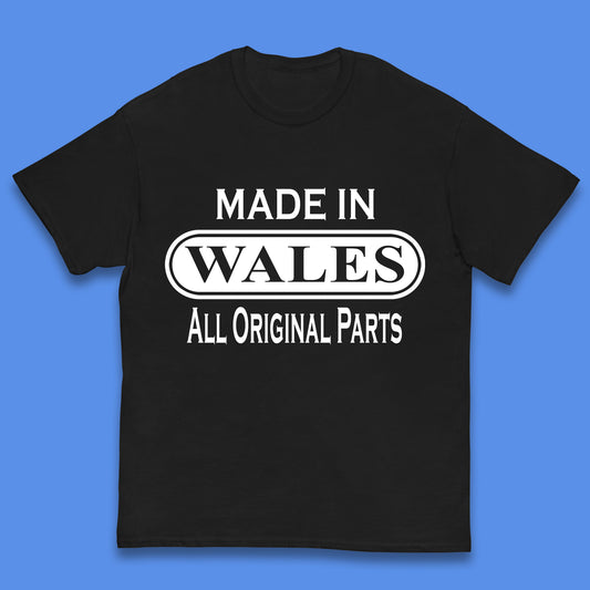 Made In Wales All Original Parts Vintage Retro Birthday Country In United Kingdom UK Constituent Country Gift Kids T Shirt
