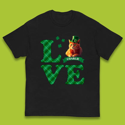 Personalised Love St. Patrick's Cat Kids T-Shirt