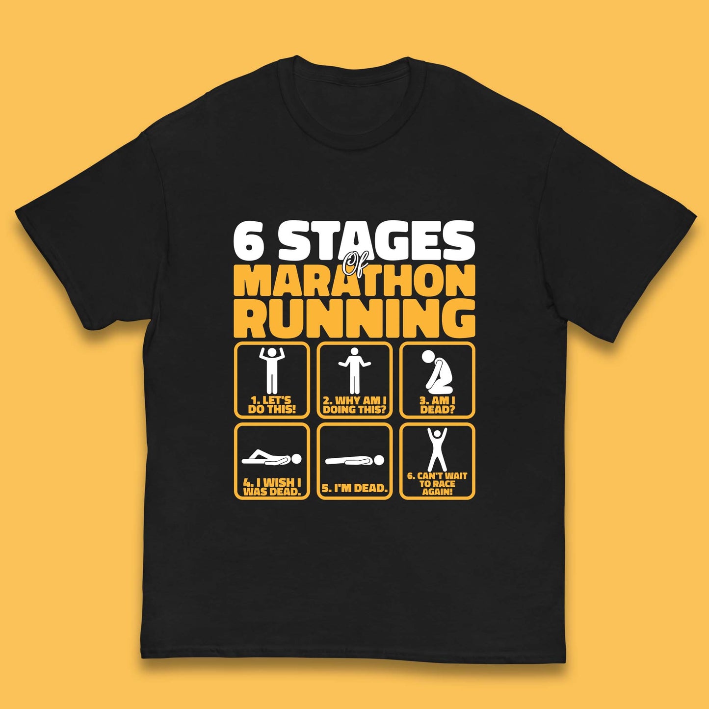 6 Stages Of Marathon Running  Kids T Shirt
