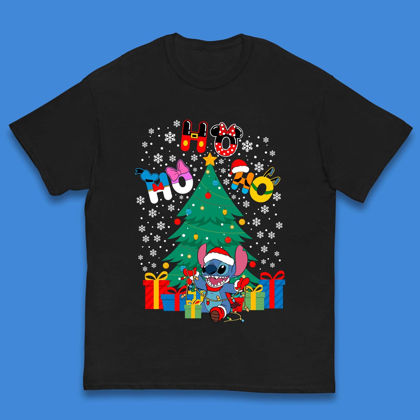 Ho Ho Ho Stitch Christmas Kids T-Shirt