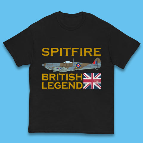 Supermarine Spitfire British Legend Fighter Aircraft Royal Air Force Spitfire WW2 Remembrance Day Kids T Shirt