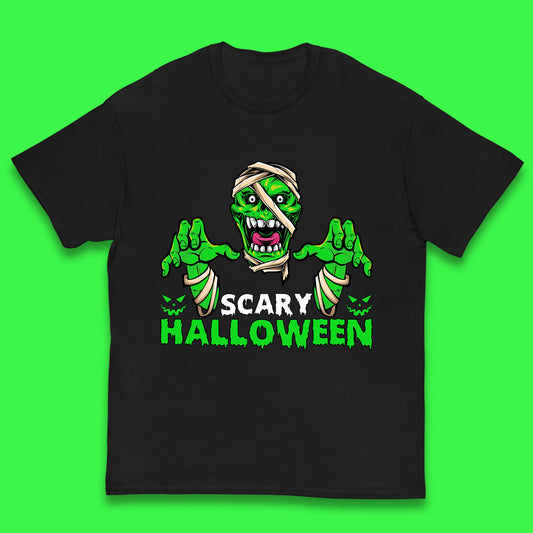 Scary Halloween Skull Zombie Mummy Horror Monster Zombie Hands Scary Vibes Kids T Shirt