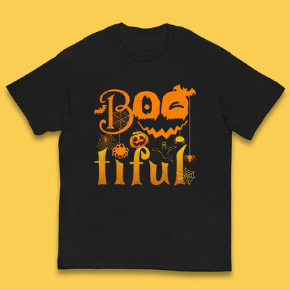 Bootiful Halloween Ghost Funny Boo Ghost Scary Spooky Season Kids T Shirt