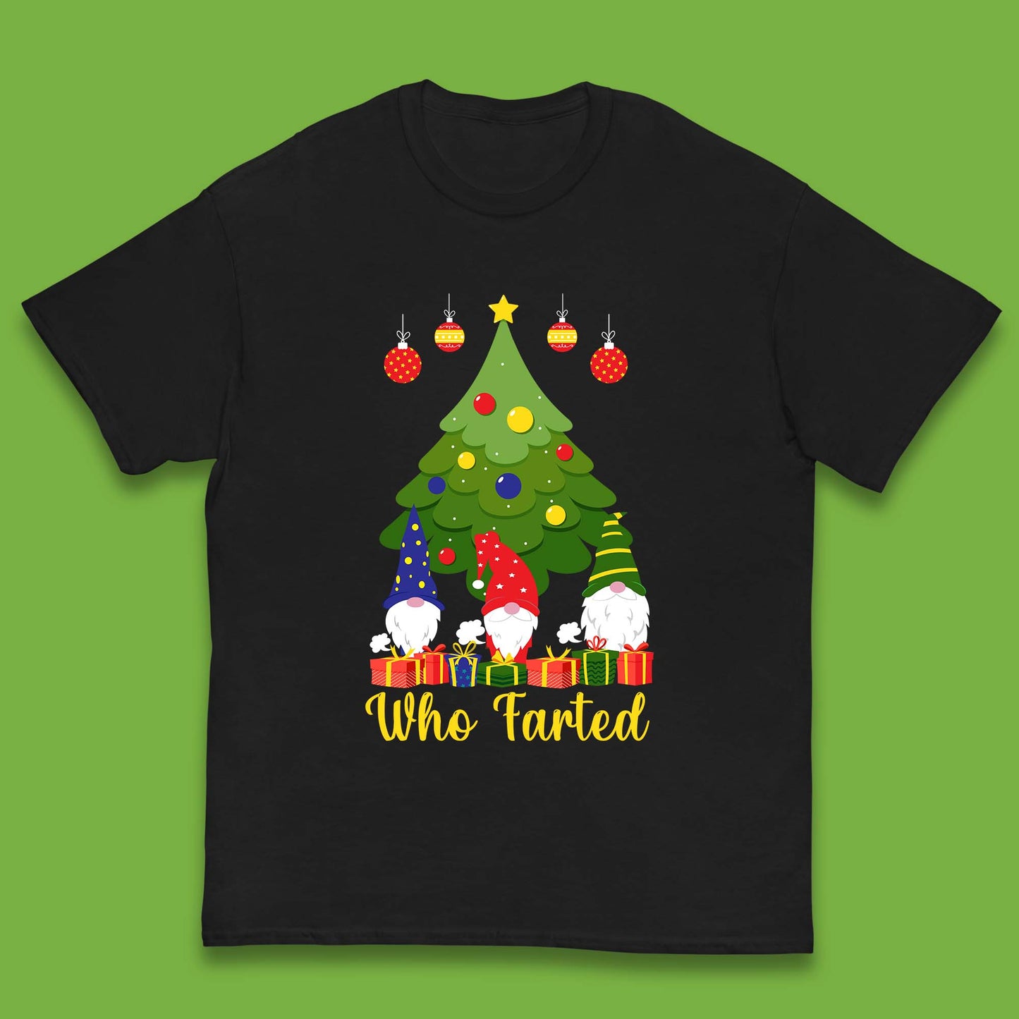 who farted christmas gnomes funny t shirt