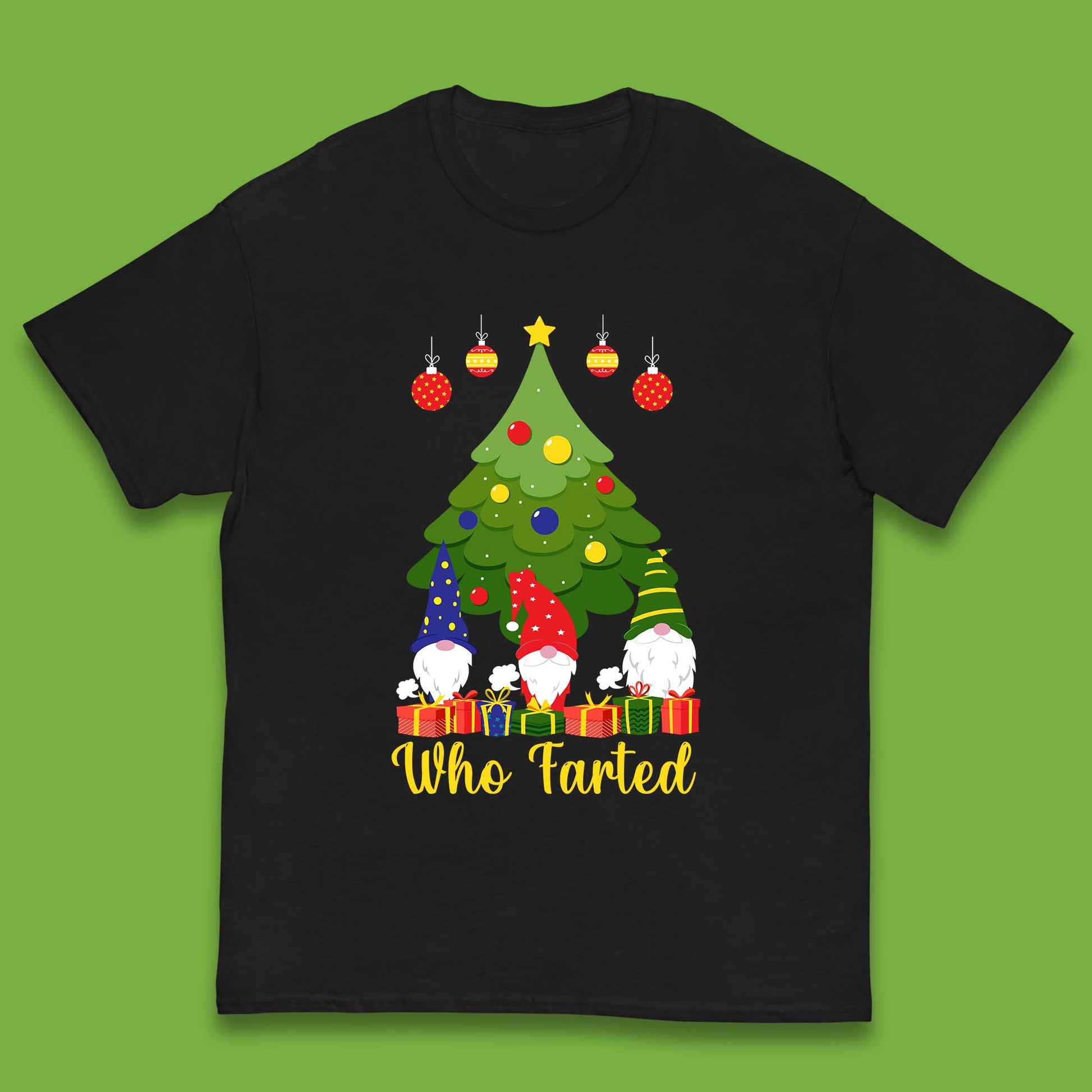 who farted christmas gnomes funny t shirt