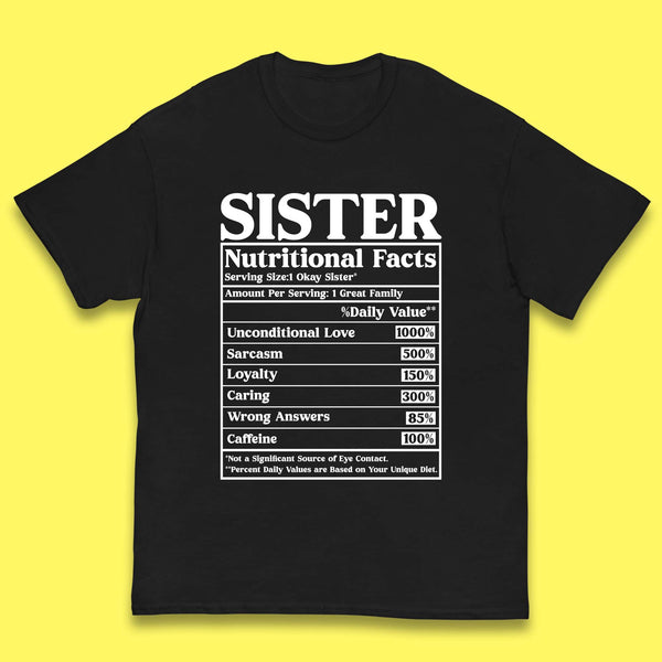 Sister Nutrition Facts Kids T-Shirt