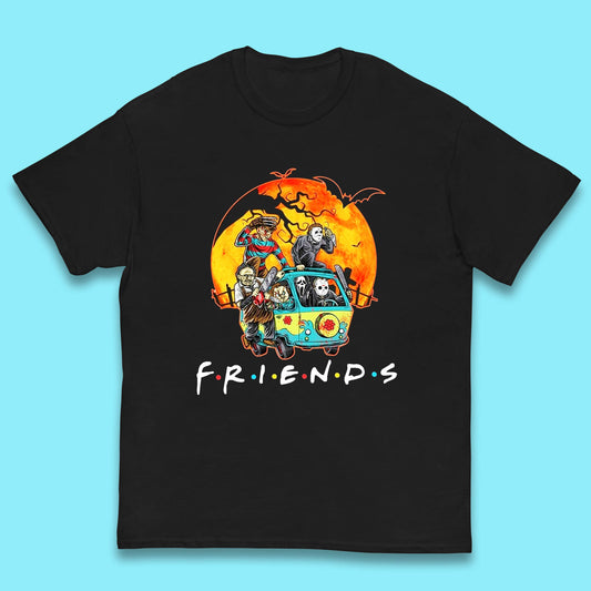 Friends Van Halloween Scooby Doo Mystery Machine Horror Movie Villians Characters Kids T Shirt
