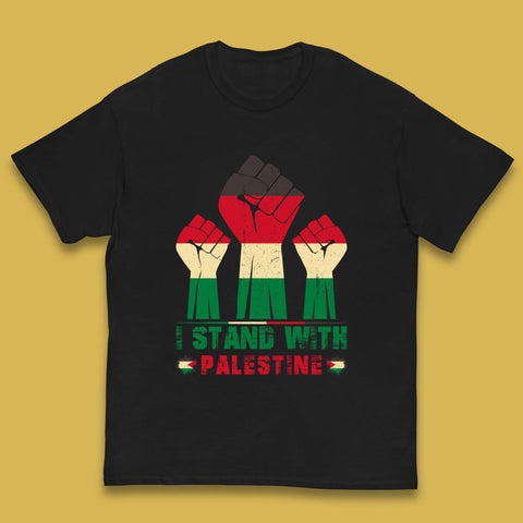 I Stand With Palestine Freedom Protest Fist Support Palestine Save Gaza Kids T Shirt
