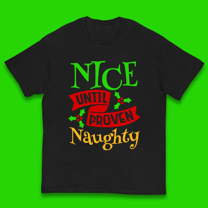 christmas nice until proven naughty t shirt