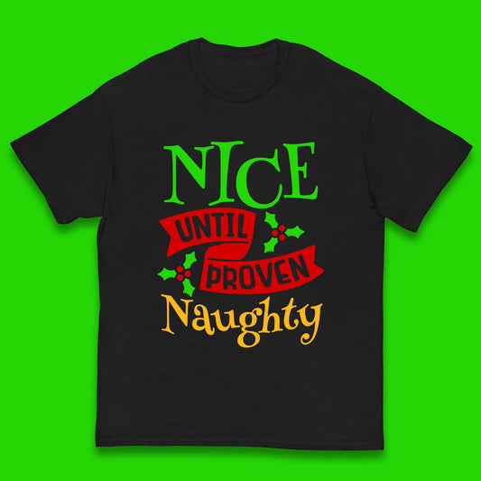 christmas nice until proven naughty t shirt