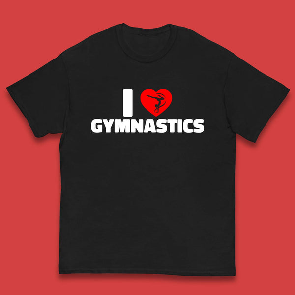 I Love Gymnastics Floor Exercises Sports Heart Gymnast Gymnastics Lover Kids T Shirt