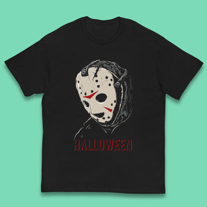 Jason Voorhees Face Mask Halloween Friday The 13th Horror Movie Character Kids T Shirt