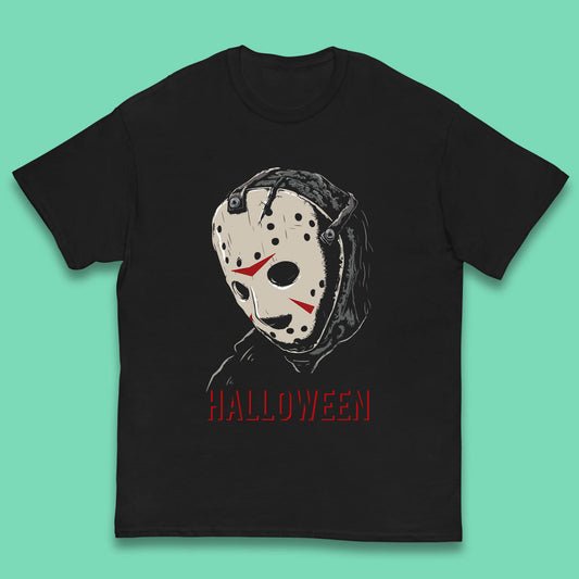 Jason Voorhees Face Mask Halloween Friday The 13th Horror Movie Character Kids T Shirt