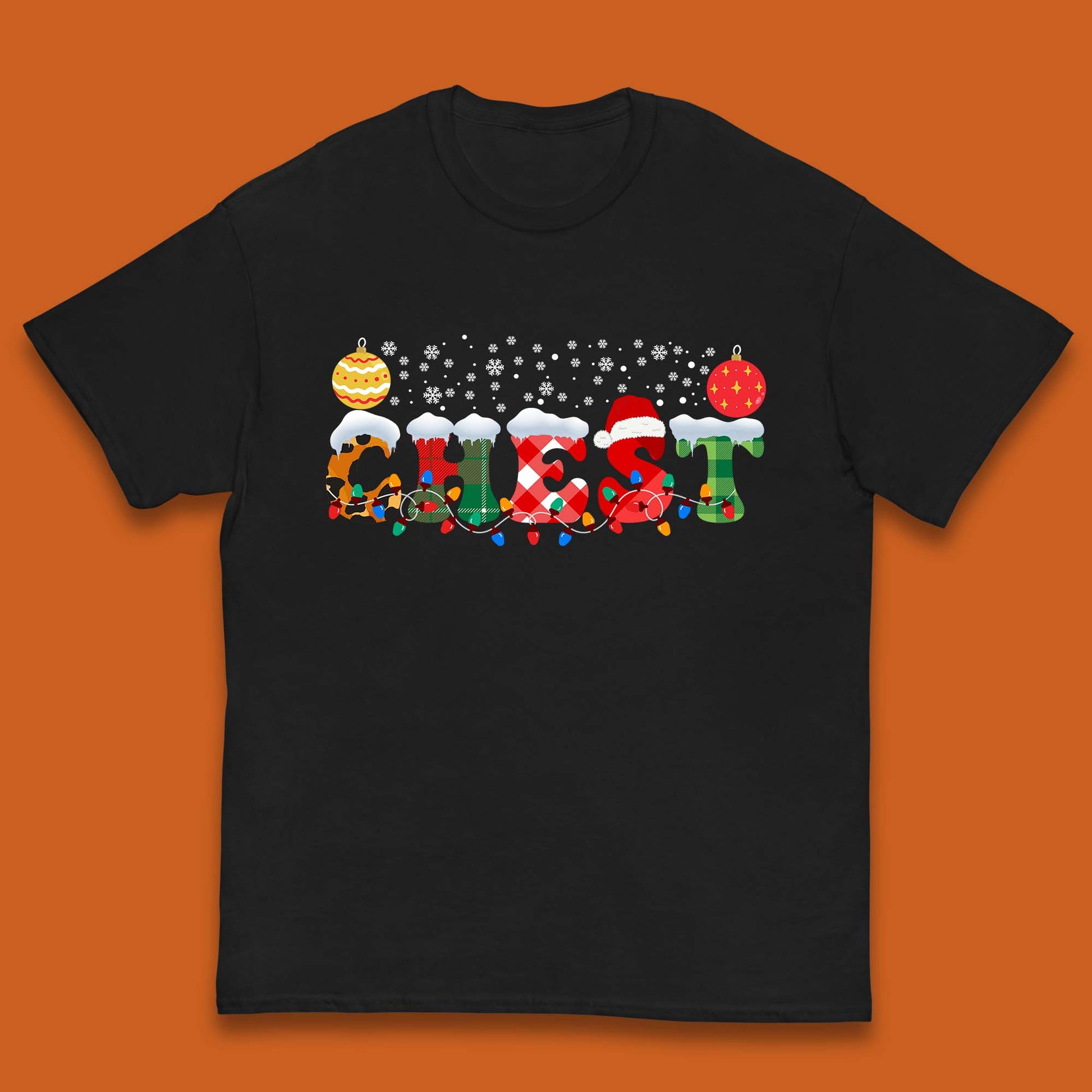 chest and nuts christmas snow winter t shirt