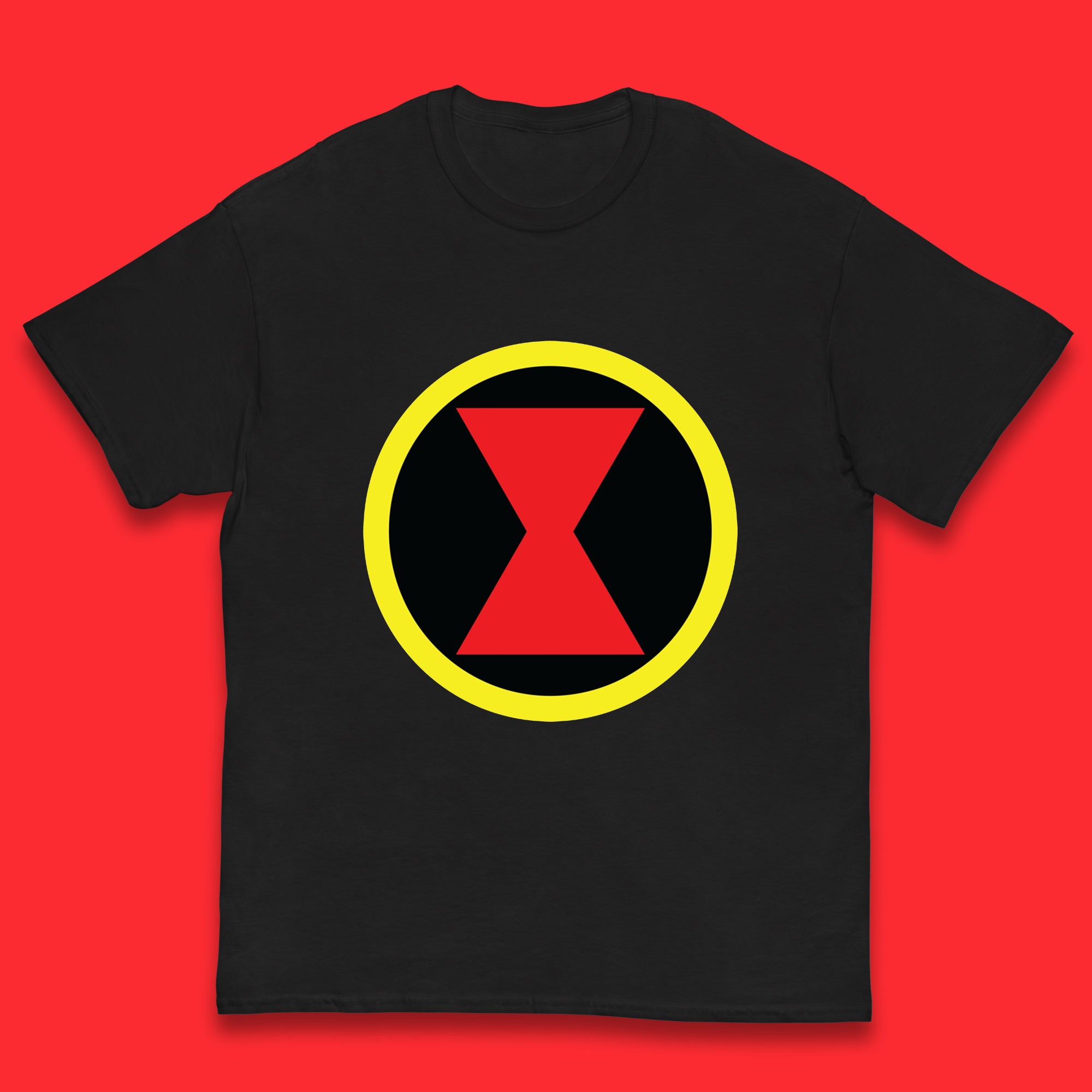 Black Widow Diy Black Symbol Logo Marvel Avengers Superhero Marvel Comics Gift for Marvel Fan Kids T Shirt