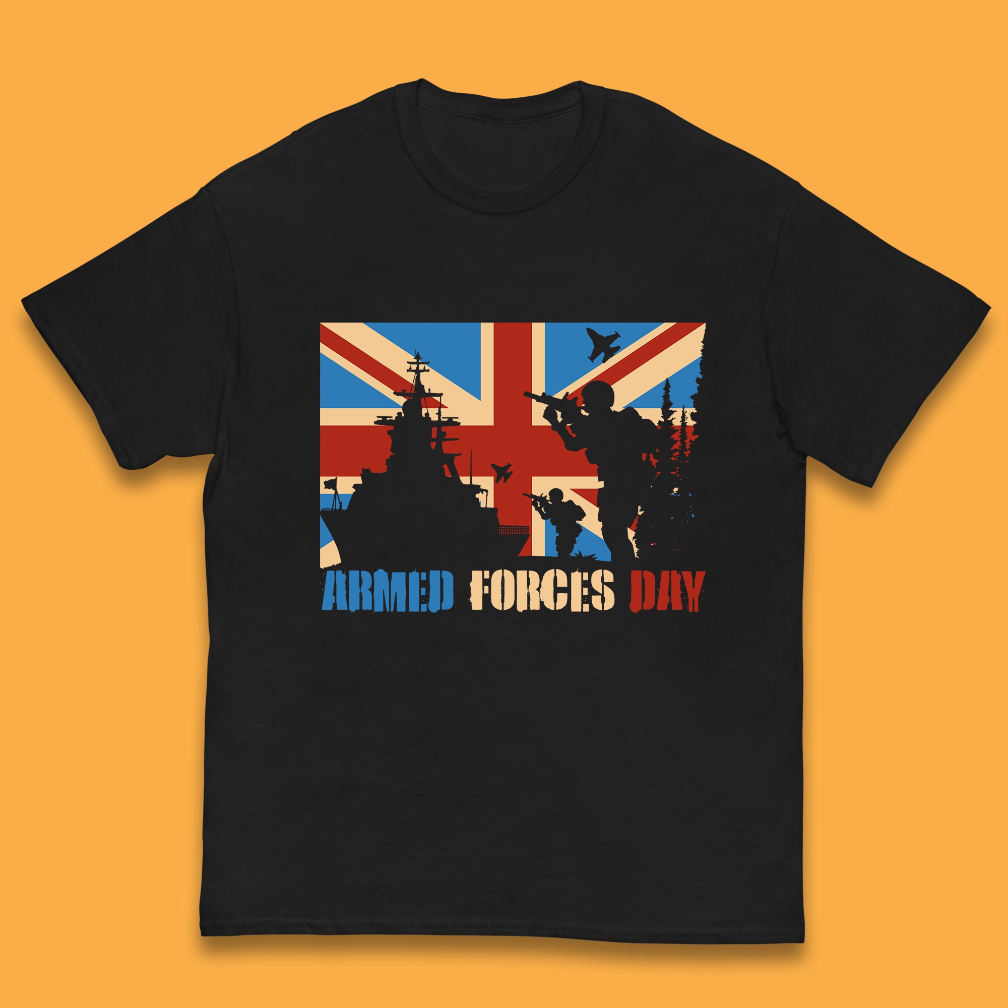 UK Flag British Armed Forces Day WWI Remembrance Day British Veterans Day Kids T Shirt