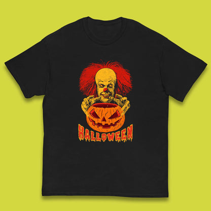 Pennywise Clown Hands Halloween Pumpkin IT Pennywise Clown Horror Movie Fictional Character Kids T Shirt