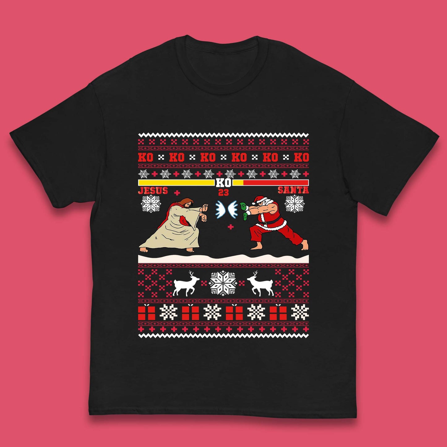 Jesus Vs Santa KO Christmas Kids T-Shirt
