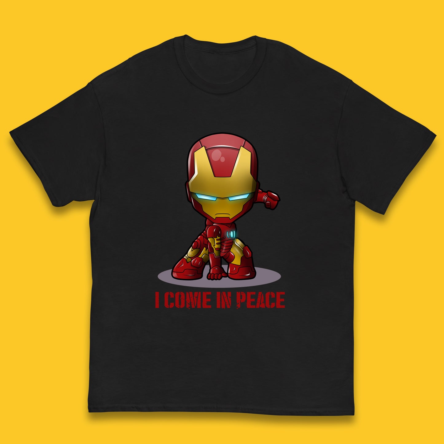 I Come In Peace Marvel Avenger Movie Character Iron Man Superheros Ironman Costume Superheros Kids T Shirt