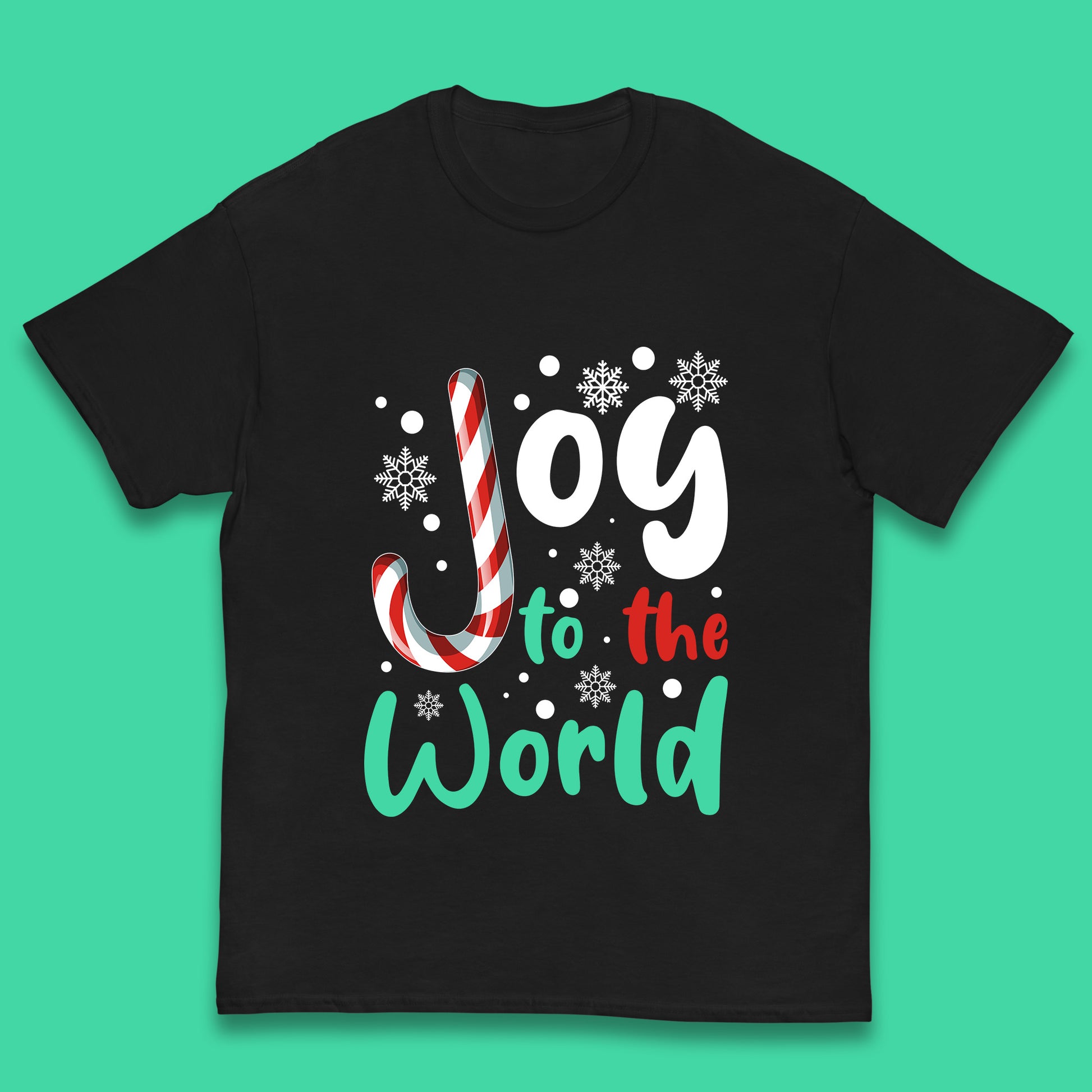 joy to the world christmas candy cane t shirt