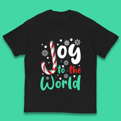 joy to the world christmas candy cane t shirt