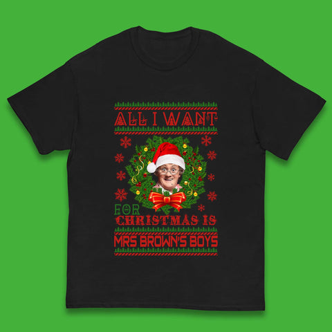 Want Mrs Brown's Boys For Christmas Kids T-Shirt