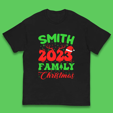 Personalised 2023 Family Christmas Your Name Xmas Matching Family Costume Kids T Shirt