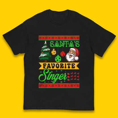 Santa's Favorite Singer Christmas Kids T-Shirt