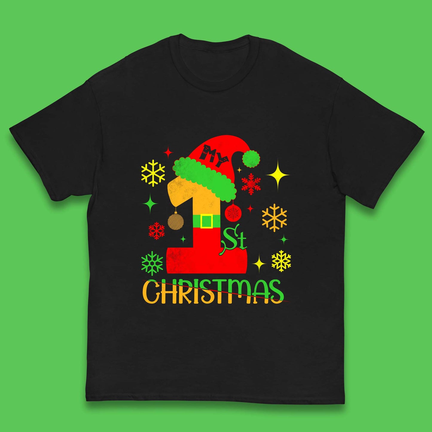 my 1st christmas santa claus costume t shirt