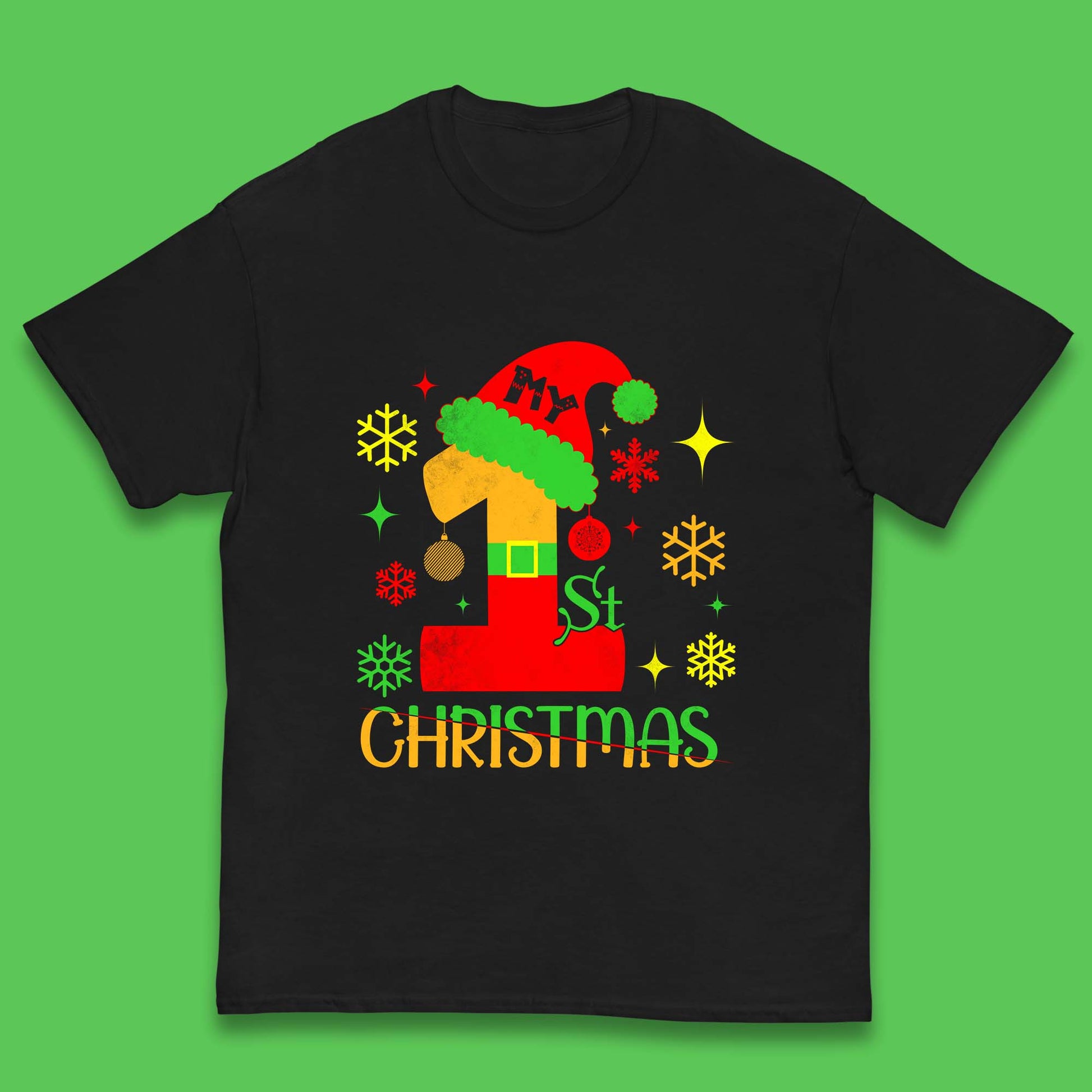 my 1st christmas santa claus costume t shirt
