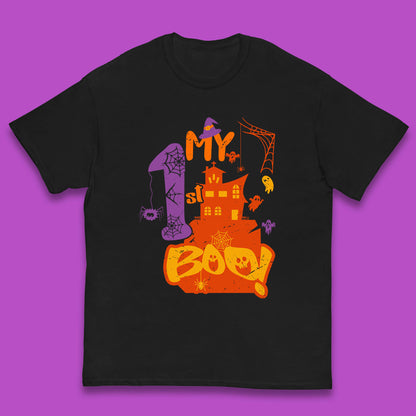 My 1st Boo Halloween Horror Scary Witch House Spooky Season Kids T Shirt